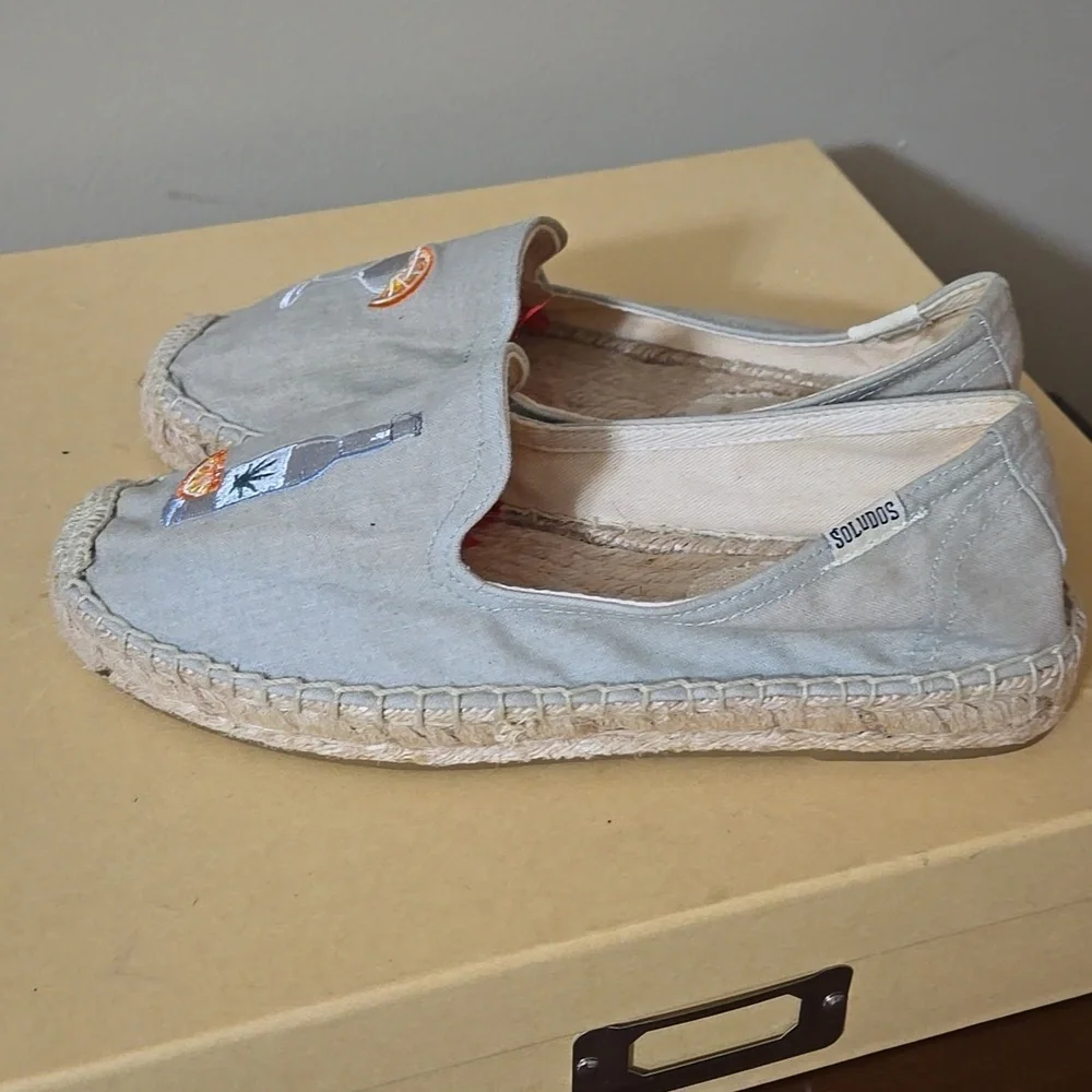 Soludos Women's Espadrilles with Fun Embroidery - Tan Size 7